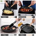 thumbnail image 7 of 12-Piece Silicone Kitchen Cooking Utensils Set with Holder, Wooden Handle Utensils for Cooking, Kitchen Tools Include Spatula Turner Spoons Soup Ladle Tong Whisk, Black, 7 of 7