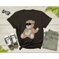thumbnail image 6 of Cute Teddy Bear Animal Wearing Sunglasses Funny Waving Toy T-Shirt Teddy Bear Lover Gift T Shirt for Men Women Kids Boys Girls Tshirt, 6 of 8