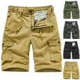 thumbnail image 4 of Lovskoo Cargo Shorts for Men Summer Trendy Solid Color Casual Shorts Multi Pocket Cargo Shorts Olive Green, 4 of 4