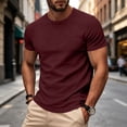 thumbnail image 6 of Men's Quick Drying Round Neck T-Shirt Slim Fit Short Sleeved Fitness T-Shirt Soft And Breathable Outdoor Sports Top Red L, 6 of 6