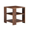 thumbnail image 3 of Topcobe 3 Tier MDF Square Side Table, Modern Design Tea End Table for Bedroom Living Room, Rustic Brown, 3 of 11