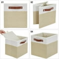 thumbnail image 6 of Collapsible Fabric Storage Cube Bins with 2 Reinforced PU Handles, Foldable Storage Organizer Baskets for Closet, Shelves, Living Room | 11"x11"x11", 4 Pack, Gray & White, 6 of 14