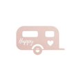 thumbnail image 1 of Central Coast Designs Happy Camper HAPPYCAMPER-10RGLD 10 x 10 Po Script & Silhouette Acier Découpé au Laser Mur d'Art Signe&44; Riche Or Rose, 1 of 1