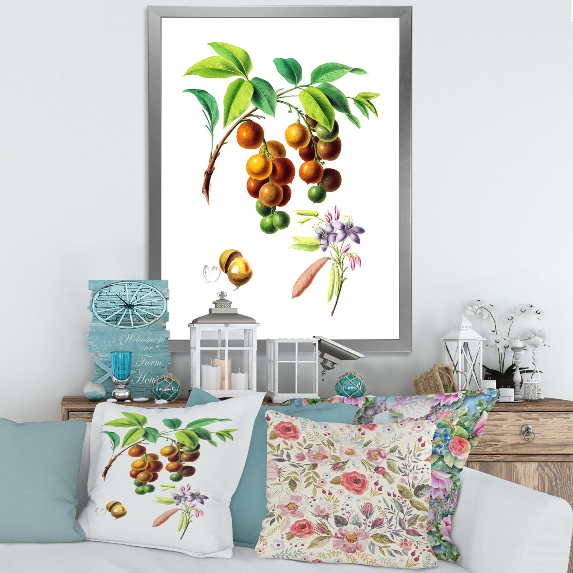 Designart 'Ancient Fruits III' Farmhouse Framed Art Print