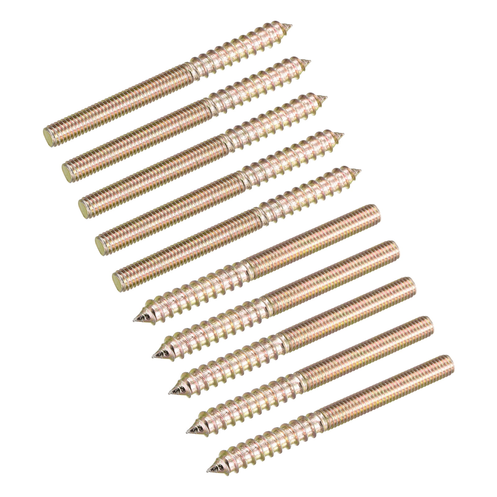 M6x70mm Hanger Bolts, 12 Pack Double Ended Thread Dowel Screws for Wood