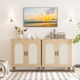 thumbnail image 4 of Bingirl Rattan Buffet Cabinet with Storage Single Door Accent Console Table for Entryway Dining Room and Kitchen Compact Sideboard with Adjustable Shelves 352 in Small Storage Cabinets 1PCS, 4 of 6