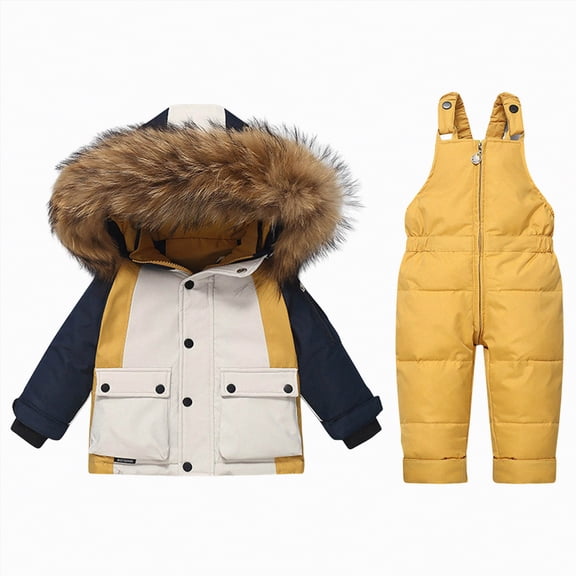 UAYOTSE Toddler Boys Girls Snowsuits and Ski Bib Pants Outdoor Windproof Suit for Kids Skiing Bibs Outfits,Sizes 3-4 Years