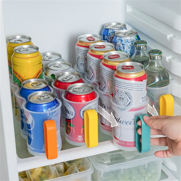 Refrigerator Beverage Can Organizer with Handle, Beer Soda Bottle