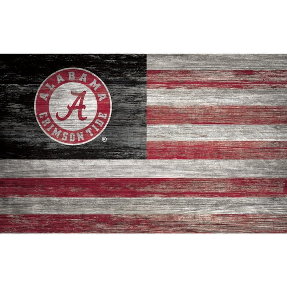 Alabama Crimson Tide 11'' x 19'' Distressed Flag Sign