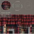 thumbnail image 2 of VHC Brands Rustic & Lodge Kitchen Window Curtains-Cumberland Patchwork Bedding Accessory, Valance 16x72, Chili Pepper Red, 2 of 7
