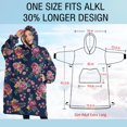 thumbnail image 4 of Oversized Wearable Blanket Hoodie,Pioneer Flower Floral Print Pattern Sherpa Blanket Hoodie with Super Pockets,Super Warm Fuzzy Pullover for Women & Men, 4 of 6