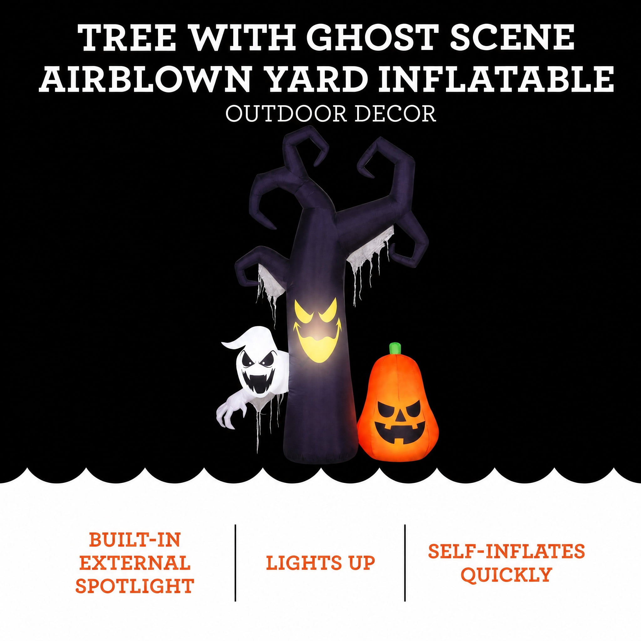 Tree with Ghost Scene Airblown Yard Inflatable, Multicolor, 5.5', Halloween by Way To Celebrate