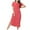 Red, variant on Aofany Nightgowns for Women Cotton Short Sleeve Split Maxi Dress Sleepshirts V Neck Full Length Soft Sleep Shirts Loungewear with Pocket