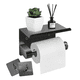 thumbnail image 1 of Portarrollo Papel Higiénico Accesorio Para Baño Y 2 Ganchos Xtellar negro, 1 of 3