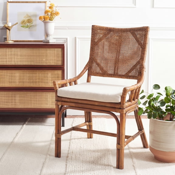 Safavieh Donatella Wood Coastal Accent Chair, Honey/White