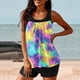 thumbnail image 5 of Trajes de baño tankini para mujer Trajes de baño de dos piezas con espalda de tiras y estampado conservador para mujer Traje de baño de dos piezas para mujer, 5 of 5