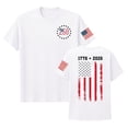thumbnail image 3 of lnmuld Independence Day Kids Patriotic 250th Anniversary Short Sleeve T-Shirt 1776-2026 Print Tee for 4th of July Daily Wear Color:White,Size:6-7 Years, 3 of 4