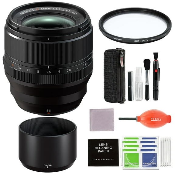 Fujifilm Fujinon XF 56mm F1.2 R WR Lens Bundle with Pixel Advanced Accessories Pixel Blower, Pixel Cleaning Kit & More | Fujifilm F1.2 R WR Lens