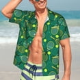 thumbnail image 4 of KLL Men's Hawaiian Shirt Short Sleeve Button Down Beach Shirts-Tennis Rackets and Balls, 4 of 6