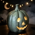 thumbnail image 5 of Resin Pumpkin Ornament with Candle, Fall Halloween Thanksgiving Tabletop Decoration, Holiday Decor for Mantel Shelf Table Centerpiece, 5 of 6