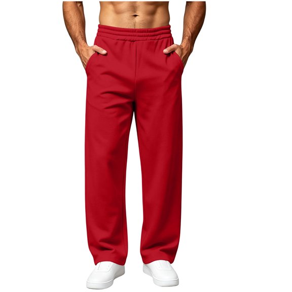 Luvrsol Big & Tall Men Sweatpants Wide Leg Joggers Solid Casual Loose Fit Daily Loungewear Pants S-3XL