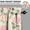 thumbnail image 5 of Pioneer Kitchen Curtains and Valance Set 36 Inch Tier Beautiful Pink Roses Bush 3 Pieces Set Dining Room Small Curtain Drapes Cafe Curtains Valance for Home Decor Rod Pocket, 5 of 6