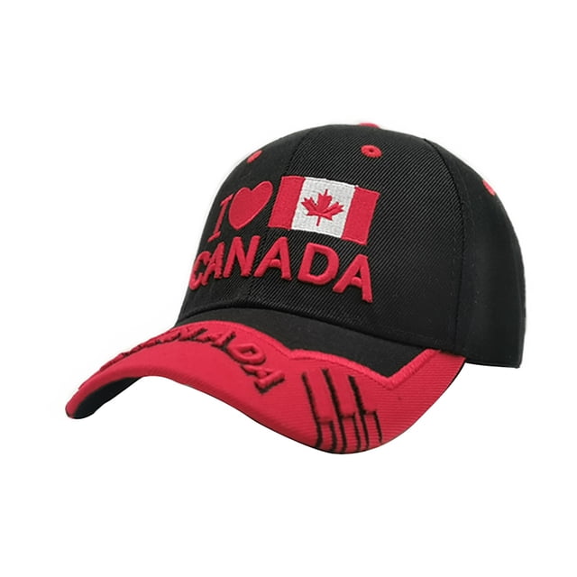 GDREDA Men's Baseball Cap Hat Canadian Maple Leaf Cap Flag Embroidered Unisex Adult,Watermelon Red