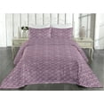 thumbnail image 2 of Ambesonne Floral Quilted Bedspread Set 3 Pcs, Damask Grunge Blossom Purple, Queen, Plum Mauve Taupe, 2 of 4