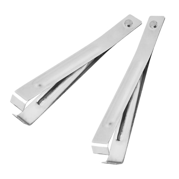 HINTRMENT Garlic Tweezer Silver 2Pcs 4.4x1.2x0.5in