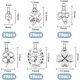 thumbnail image 2 of 120 piezas de 6 estilos de dijes de trébol de cuatro hojas del Día de San Patricio, dijes colgantes de trébol de plata para manualidades, pulseras, collares, accesorios para hacer joyas., 2 of 6