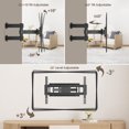 thumbnail image 3 of Support Mural pour Téléviseur à Mouvement Complet Robuste de 37 à 70 Pouces avec Double Support à 6 Bras jusqu'à 110 Lb et VESA Max 600x400 mm, Support TV Pivotant à Articulation Complète Compatible avec Montants de Bois Muraux de 16 Pouces, 3 of 8