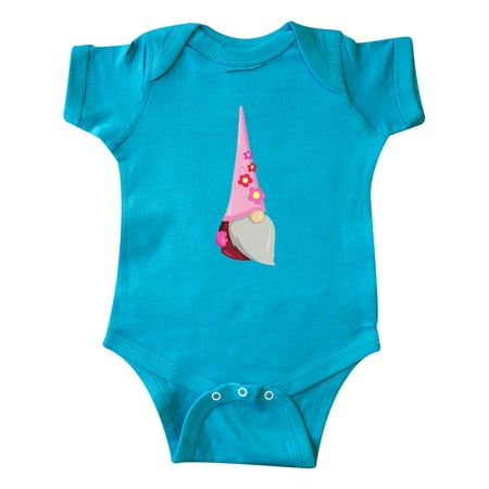 

Inktastic Cute Gnome Gnome With Pink Hat Pink Flowers Gift Baby Girl Bodysuit