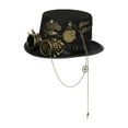 thumbnail image 2 of Steampunk Top Hat Gothic Vintage Style Head Gear Disfraz Accesorios de Halloween Diadema Headwear Fedoras para adultos Festival Stage Show Rave 58-59cm Sunnimix Sombrero de copa Steampunk, 2 of 8