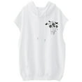 thumbnail image 5 of Tops for Women Clearance under $5 Sleeveless Printed Pocket Hat Rope Hooded Top White XXL, 5 of 5