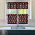 thumbnail image 2 of Cozy Mushroom Kitchen Curtains 3pcs Set 27.5x24 inch, Polyester Botanical Tier and Valance, Rustic Fall Window Treatment for Small Windows, 2 of 5