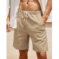 thumbnail image 4 of COOFANDY Men's Cotton Shorts Beach Elastic Waist Relaxed Fit Shorts Summer, 4 of 5