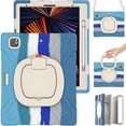 thumbnail image 5 of Funda con soporte de anillo ajustable para iPad de 9,7 pulgadas (2018) con correa para el hombro, gran soporte de anillo ajustable, protección contra golpes., 5 of 5