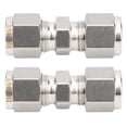 thumbnail image 1 of Compression Tube Adapter, Practical 1000Psi 2Pcs Stainless Steel Compression Fitting, For Pharmaceutical Industry Ship Manufacturing Ф3/8, 1 of 8