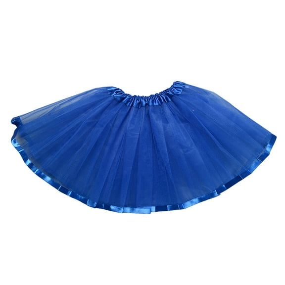 Cathalem Toddler Skirt Girls Metallic Skater Skirts Shiny Flared Holographic (Blue,One Size)