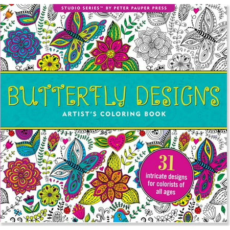 Butterfly Designs Artist's Adult Coloring Book (Best Coloring Pages For Adults)