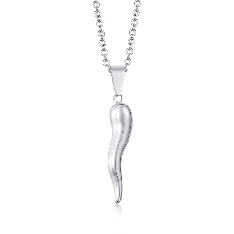 Silver 2024 horn necklace