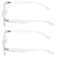 thumbnail image 3 of 2 Pairs Transparent Clear Rectangular Modern Glasses Reading Readers Anti Blue Light UV Eye Protection +2.50, 3 of 3