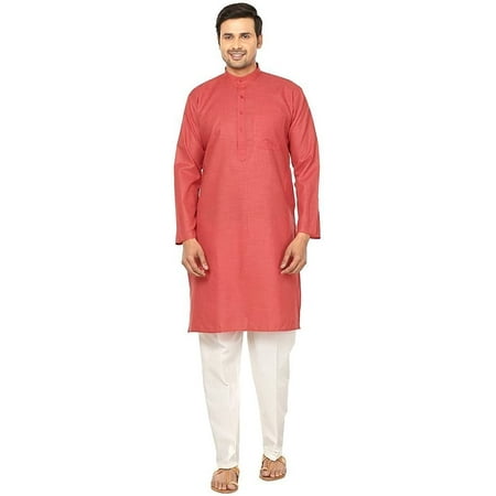 

Royal Men s Red Linen Cotton Kurta Pyjama Set For Comfort Wear
