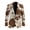 Brown Cow Print Pattern, variant on Outerwear One Button Suit Jackets, Wolf Pattern Polyester Solid Men's Blazer Casual Sport Coats Suit Jacket for Business Business Casual