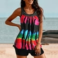 thumbnail image 5 of AGWOLF Swimsuits for Women Tummy Control 2 Piece Bathing Suits Trendy Tie Dye Print Sling Tankini Top with Boys Shorts Flowy Summer Swimwear Set,Black,XL, 5 of 7