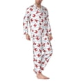 thumbnail image 2 of Naloa Cartoon Lobsters Men’s Pajamas Set - Long Sleeve Button Down Sleep Shirt and Pajama Bottoms Sleepwear Set-Small, 2 of 7