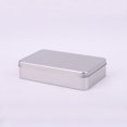 thumbnail image 1 of Caja de hojalata con insignia, caja de almacenamiento de disco U, caja de hierro rectangular de metal plateado esmerilado, embalaje con logotipo, 1 of 6