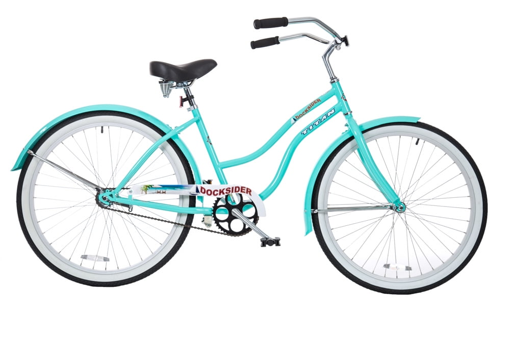 TITAN Docksider Women's Single Speed Beach Cruiser Bicycle with Chrome