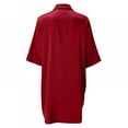 thumbnail image 4 of Women's Nightgown Button Down Sleepshirt Satin 3/4 Sleeve Nightshirt Pajama Sleepwear,Red, 4 of 6