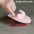thumbnail image 4 of Pebbuoy Bathtub Drain Stopper Silicone Floor Drain Cover with Rabbit Handle Strong Suction Anti-leak Anti-odor Universal Tub Stopper for Bathroom Kitchen, 4 of 7